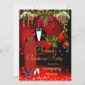 Invitation Fête de Noël officielle de l'entreprise Rouge (Devant)