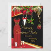 Invitation Fête de Noël officielle de l'entreprise Rouge 2 (Devant)