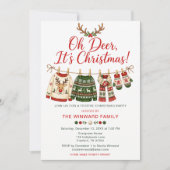 Invitation Fête de Noël Oh Cerf Pull Moche (Devant)