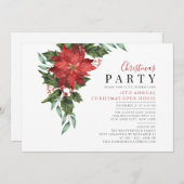 Invitation Fête de Noël Open House Floral (Devant / Derrière)
