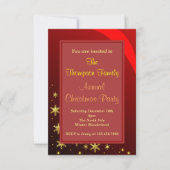 Invitation Fête de Noël Or Rouge (Devant)