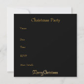 Invitation Fête de Noël Or Xmas Rouge Vert (Dos)