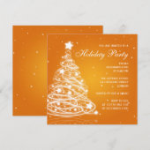 Invitation Fête de Noël Orange (Devant / Derrière)