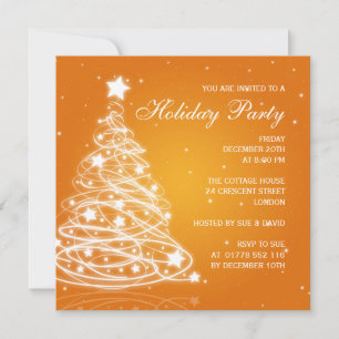 Invitation Fête de Noël Orange