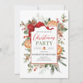 Invitation Fête de Noël orange Citrus Russe moderne (Devant)