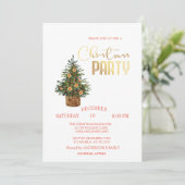 Invitation Fête de Noël Orange Sapin (Debout devant)