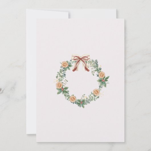 Invitation Fête de Noël Oranges vertes (Dos)