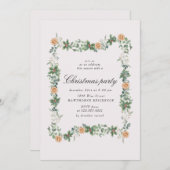 Invitation Fête de Noël Oranges vertes (Devant / Derrière)