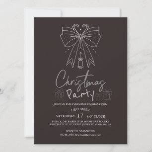Invitation Fête de Noël Ornement Élégant Nature Cosy