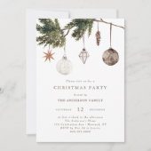 Invitation Fête de Noël Ornements Neutres (Devant)