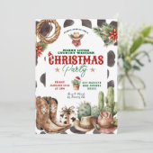 Invitation Fête de Noël Ouest Cactus Wild West (Debout devant)