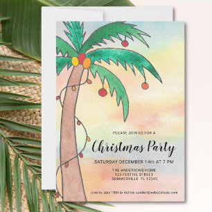 Invitation Fête de Noël Palm Tree