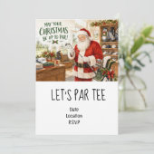 Invitation Fête de Noël Par tee pour golfeur (Debout devant)