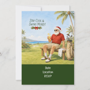 Invitation Fête de Noël Par tee pour golfeur
