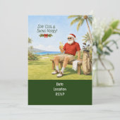 Invitation Fête de Noël Par tee pour golfeur (Debout devant)