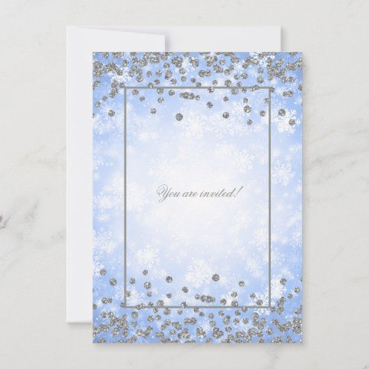 Invitation Fête de Noël Parties scintillant bleue en argent M (Dos)