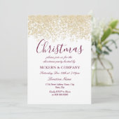 Invitation Fête de Noël Parties scintillant d'argent Bourgogn (Debout devant)