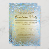 Invitation Fête de Noël Parties scintillant Flocon de neige É (Devant / Derrière)