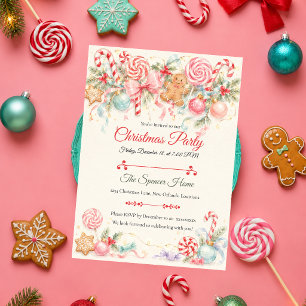 Invitation Fête de Noël Pastel Fantaisiste