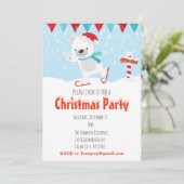 Invitation Fête de Noël Patinage Ours polaire (Debout devant)