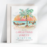 Invitation Fête de Noël Pélican et Palm Tree Beach<br><div class="desc">L'invitation à la fête de Noël tropicale présente deux oiseaux de mer pélicans battant leur aile dans la joie de voir un palmier de Noël et des cadeaux sur la plage. Visitez ma collection de vacances "Pelican and Palm Tree" pour coordonner les cartes de voeux, les étiquettes cadeaux, les fournitures...</div>