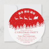 Invitation Fête de Noël Père Noël Rouge Blanc (Devant)