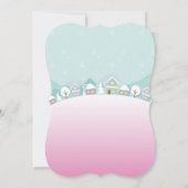 Invitation Fête de Noël Père Noël Snowman Pink (Dos)