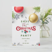 Invitation Fête de Noël personnalisée enregistrer la date (Debout devant)