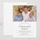 Invitation Fête de Noël Photo Moderne (Devant / Derrière)