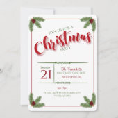 Invitation Fête de Noël Pine and Berries (Devant)