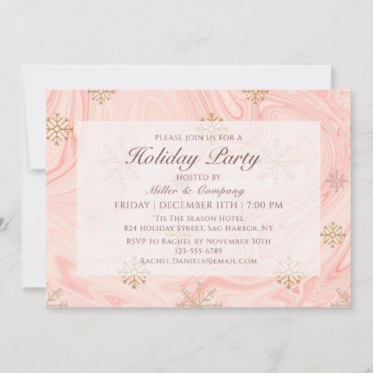 Invitation Fête de Noël Pink Chic Entreprise (Devant)