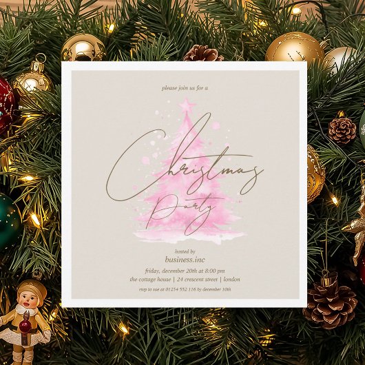 Invitation Fête de Noël Pink Entreprise