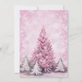 Invitation Fête de Noël Pink tree snowflèches de luxe (Dos)