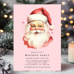 Invitation Fête de Noël Pink Vintage Retro Santa Claus<br><div class="desc">Invitation vos invités à une fête festive avec cette Invitation Pink Vintage rétro Santa Claus fête de Noël. Doté d'une Père Noël aquarelle rétro magnifiquement vintage, ce design classique dégage charme et sophistication. Parfait pour un rendez-vous de vacances, l'invitation vous permet de customiser avec vos détails d'événement, créant une touche...</div>