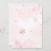 Invitation Fête de Noël Pink Winter Snowflics (Dos)