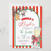 Invitation Fête de Noël Plaid Bow Prépa Jingle et Mingle (Devant)