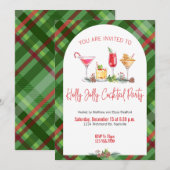 Invitation Fête de Noël Plaid Cocktail Fête de travail (Devant / Derrière)