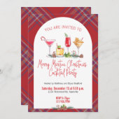 Invitation Fête de Noël Plaid Cocktail Fête de travail (Devant / Derrière)