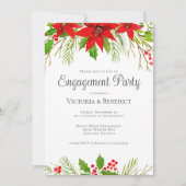Invitation Fête de Noël Poinsettia (Devant)