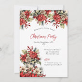 Invitation Fête de Noël Poinsettia (Devant)