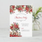 Invitation Fête de Noël Poinsettia (Debout devant)