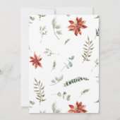 Invitation Fête de Noël Poinsettia Berry Green (Dos)