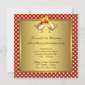 Invitation Fête de Noël point rouge or (Dos)