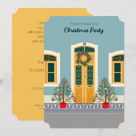 Invitation Fête de Noël portugais (Devant / Derrière)
