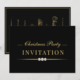 Invitation Fête de Noël Posh Glamour Or