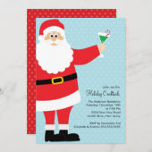 Invitation Fête de Noël potable de cocktail de vacances de (Devant / Derrière)