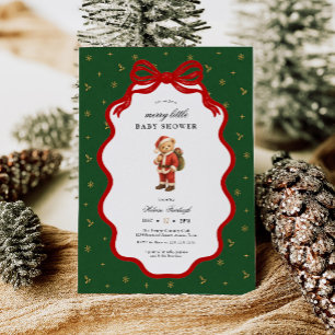 Invitation Fête de Noël pour bébé ours en peluche