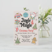 Invitation Fête de Noël pour chien rétro pour adultes ou enfa (Debout devant)