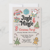 Invitation Fête de Noël pour chien rétro pour adultes ou enfa (Devant)