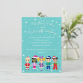 Invitation Fête de Noël pour enfants et échange de cadeaux po (Debout devant)